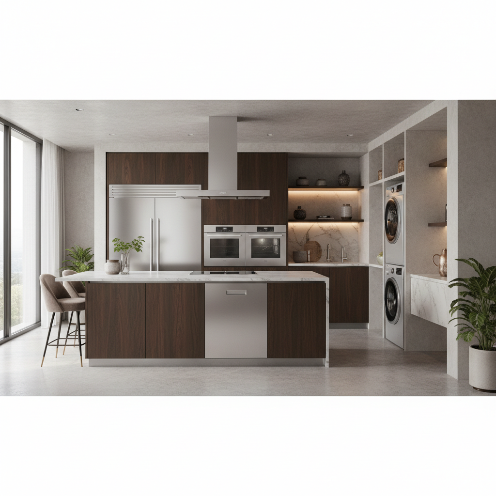 Premium household appliance suite in a luxury home